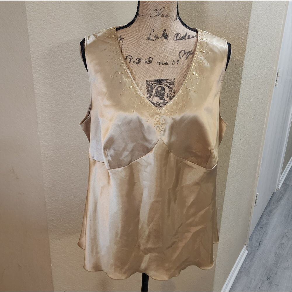 Cato gold beaded‎ tank top plus size 18/20